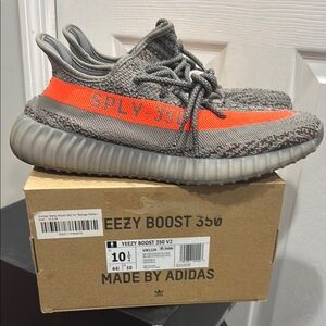Used Yeezy Boost 350 V2 
Steele Gray and Solar Red
Size 10.5 Men